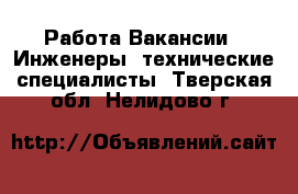 Работа Вакансии - Инженеры, технические специалисты. Тверская обл.,Нелидово г.
